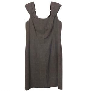 Tahari Arthur S. Levine Y2K Career SIze 16 Brown White Professional Career Dress